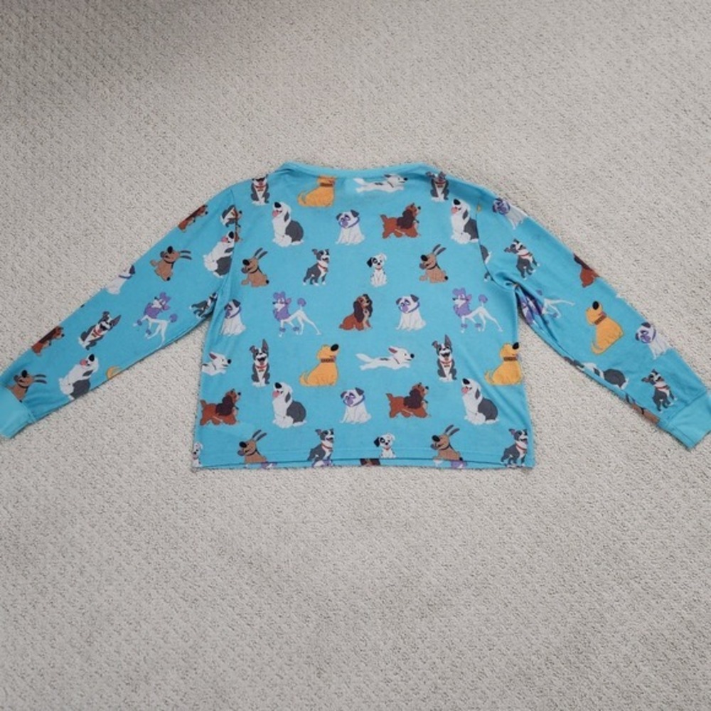 Disney Dogs Waffle Knit Thermal Long Sleeve Shirt Lady Tramp Pongo size Medium - Picture 4 of 8
